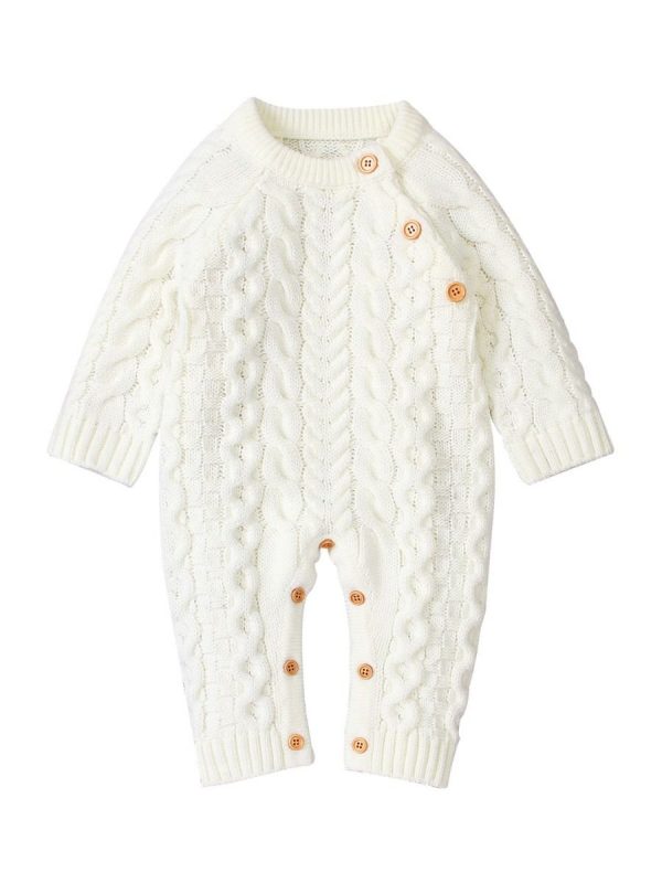 Side Button Cable Knit Jumpsuit - Image 2