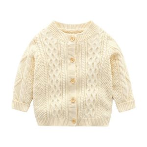 Navy & Cream Knitted Cardigan