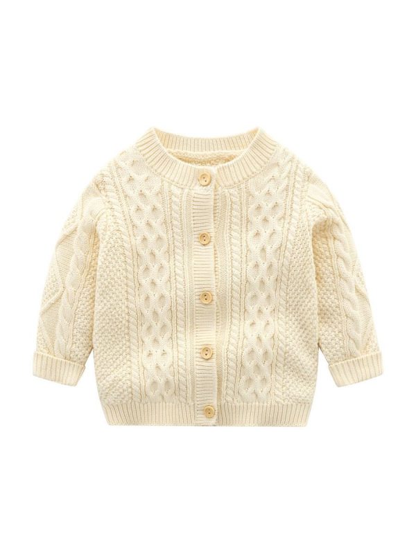 Navy & Cream Knitted Cardigan