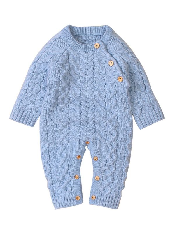 Side Button Cable Knit Jumpsuit - Image 5