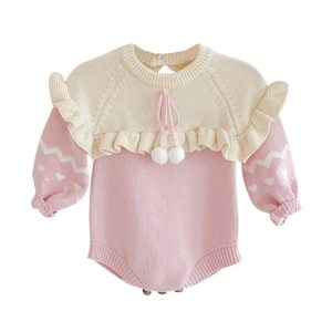 Pom Pom Ruffle Knit Bodysuit
