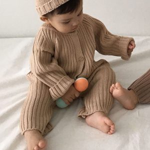 Button-Up Knit Jumpsuit