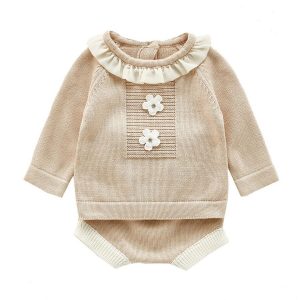 Brown Knit Top & Shorts