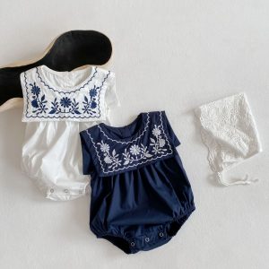 Embroidered Sleeveless Bodysuits