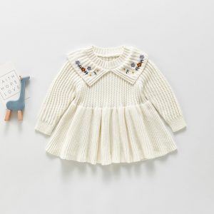 Embroidery Knitted Dress