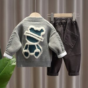 Knit Cardigan, Turtleneck Top and Pants